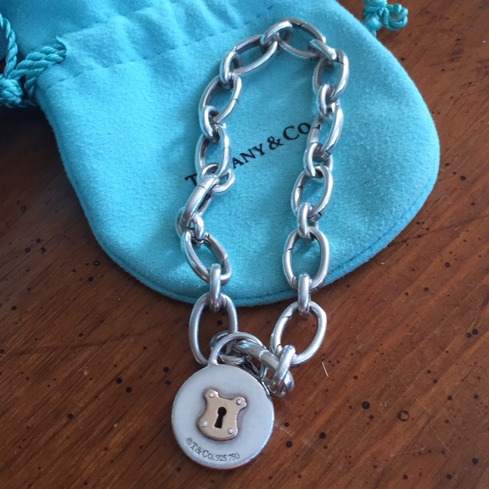 Tiffany &Co.  Link  and Lock Charm Bracelet